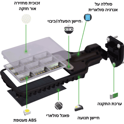 תאורה סולארית עם חיישן תנועה - Bordo - בורדו