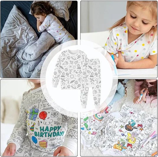 פיג'מה צביעה לילדים - Bordo - בורדו