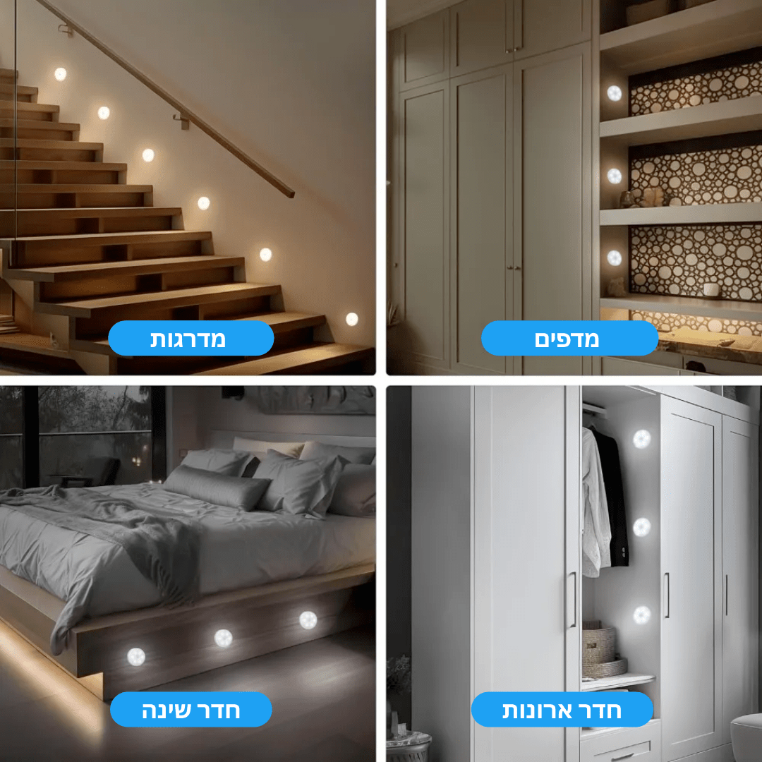 מנורות נטענות עם חיישן תנועה - Bordo - בורדו