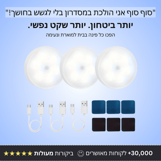 מנורות נטענות עם חיישן תנועה - Bordo - בורדו