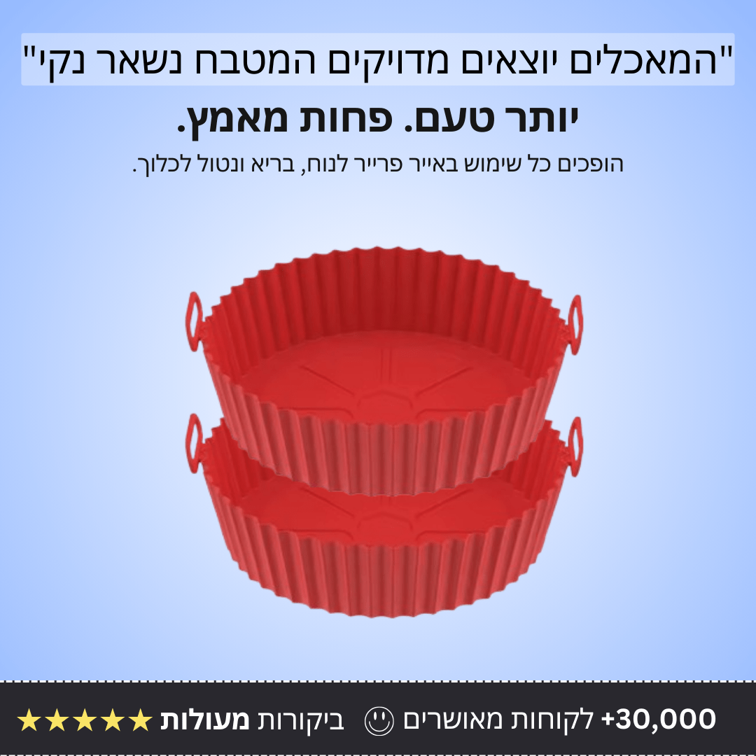 2 תבניות סיליקון לAir Fryer - Bordo - בורדו