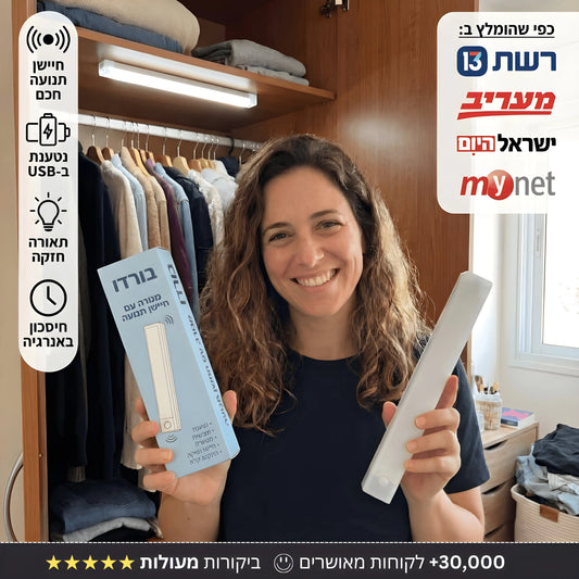 מנורה חסכונית עם חיישן תנועה - Bordo - בורדו